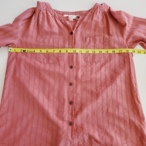 1342 * Ann Taylor Loft Silk Blend Button Down Blouse Dusty Rose Size XS - Picture 7 of 9